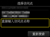 访问点选择屏幕：选择“直接输入访问点名称”