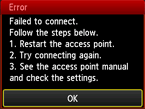 หน้าจอ Error: Failed to connect.