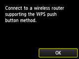 Bildschirm „WPS“: Verbindung mit einem Wireless Router herstellen, der WPS unterstützt