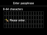 Passphrase entry screen