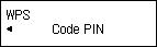 Ecran WPS : Sélection de la méthode par Code PIN