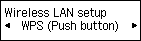 Pantalla Configurac. LAN inalámbrica: Seleccionar WPS (Método de pulsador)