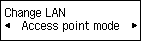 Skjermbildet Endre LAN: Velg tilgangspunktmodus
