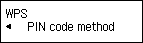 WPS screen: Select PIN code method