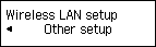 Wireless LAN setup screen: Select Other setup