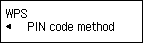 หน้าจอ WPS: เลือก PIN code method