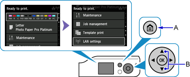 HOME screen: Select LAN settings