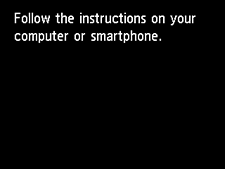 Bildschirm „Einfache Drahtlos-Verb.“: Den Anleitungen auf dem Computer oder Smartphone folgen.