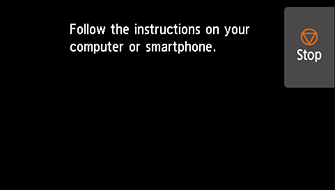 Bildschirm „Einfache Drahtlos-Verb.“: Den Anleitungen auf dem Computer oder Smartphone folgen.