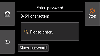 Enter password screen