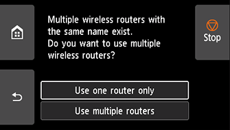 Select wireless router screen: Select Use one router only