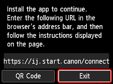 App download URL screen: Do you want to connect a computer or smartphone to the printer.