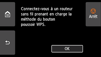 Écran WPS (Bouton pouss.) : sélectionnez OK