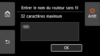 Écran de confirmation du nom du routeur sans fil