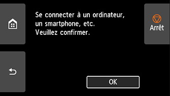 Écran Connexion facile sans fil : sélectionnez OK