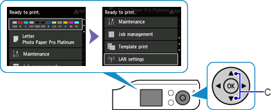 HOME screen: Select LAN settings