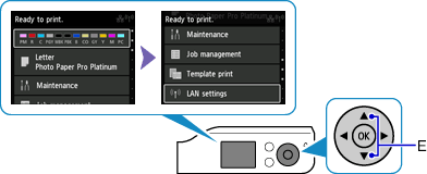 HOME screen: Select LAN settings