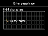 Passphrase entry screen