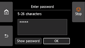 Password confirmation screen