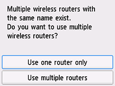 Select wireless router screen: Select Use one router only