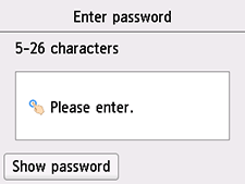 Enter password screen