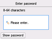 Schermata Immettere password