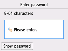 Enter password screen