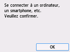 Écran Connexion facile sans fil : sélectionnez Oui