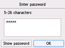 Password confirmation screen