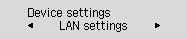 Skærmen Enhedsindstillinger: Vælg LAN-indstillinger