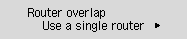 Scherm Routeroverlap: Selecteer Eén router gebruiken