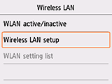 WLAN-näyttö: Valitse WLAN-asetukset