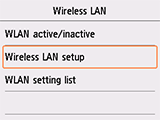 WLAN-näyttö: Valitse WLAN-asetukset