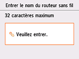 Écran de saisie du nom du routeur sans fil