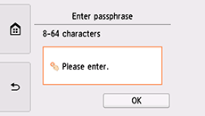 Skærm til indtastning af passphrase