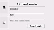 Bildschirm für die Auswahl des Wireless Router