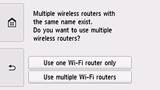 Pantalla de selección de router inalámbrico: Existen varios routers inalámb. con el mismo nombre.