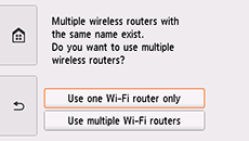 Pantalla de selección de router inalámbrico: Seleccionar Usar solo un router Wi-Fi