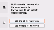 Juhtmeta ruuteri valimise ekraan: valige suvand Kasuta üht Wi-Fi ruuterit