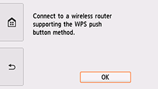 WPS ekranı: WPS özelliğini destekleyen bir kablosuz yönlendiricisine bağlanma