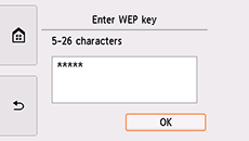 WEP şifresi onay ekranı