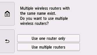 Pantalla Seleccionar router inalámbrico: Existen varios routers inalámb. con el mismo nombre.