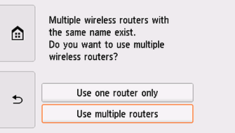 Pantalla Seleccionar router inalámbrico: seleccionar Usar varios routers