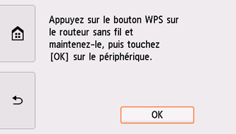 Écran WPS (Bouton pouss.) : sélectionnez OK