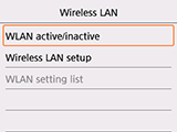 Wireless LAN screen