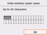Schermata di conferma del nome del router wireless