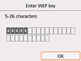 Экран подтверждения WEP-ключа