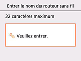 Écran de saisie du nom du routeur sans fil