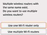 Selectiescherm voor draadloze router: Er zijn meerdere draadloze routers met dezelfde naam.