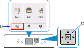 Zaslon DOMOV: izberite Stanje omrežja
